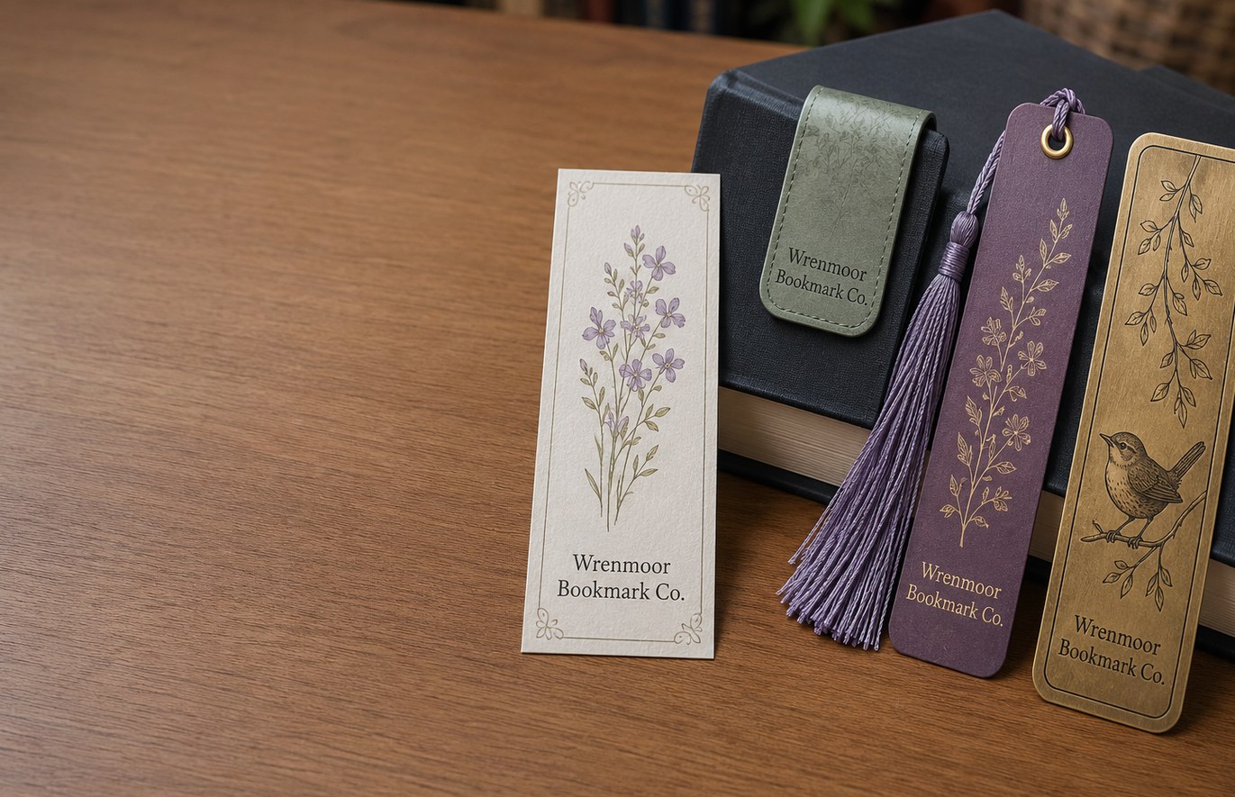 Custom printed bookmarks with logo